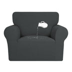 Purefit 100% Dual Waterproof Couch Cover Slipcovers For Couches And Sofas - Stretch Non Slip Fleece Sofa Covers Washable, Leakproof Furniture Protector For Kids, Pets, Dog (Chair, Dark Gray)