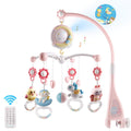 Baby Musical crib Mobile with Timing Function Projector and Lights,Hanging Rotating Rattles and Remote control Music Box with 15