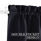 Nicetown Blackout Door Window Curtain For Privacy, Rod Pocket Thermal Insulated French Door Curtains For Bedroom Living Room, Door Curtain With Tieback For Classroom Entry Door, 25 X 50 Inch, 1 Panel