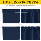 Nicetown Blackout French Door Curtains Window Door Curtains Thermal Insulated Door Curtain Panel 25W X 64L Privacy Door Shade Curtain For Door Window Curtains - 1 Panel, Navy