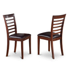 East West Furniture OXML3-MAH-LC 3 Piece Dining Room Table Set Contains a Square Kitchen Table and 2 Faux Leather Upholstered Dining Chairs, 36x36 Inch, Mahogany