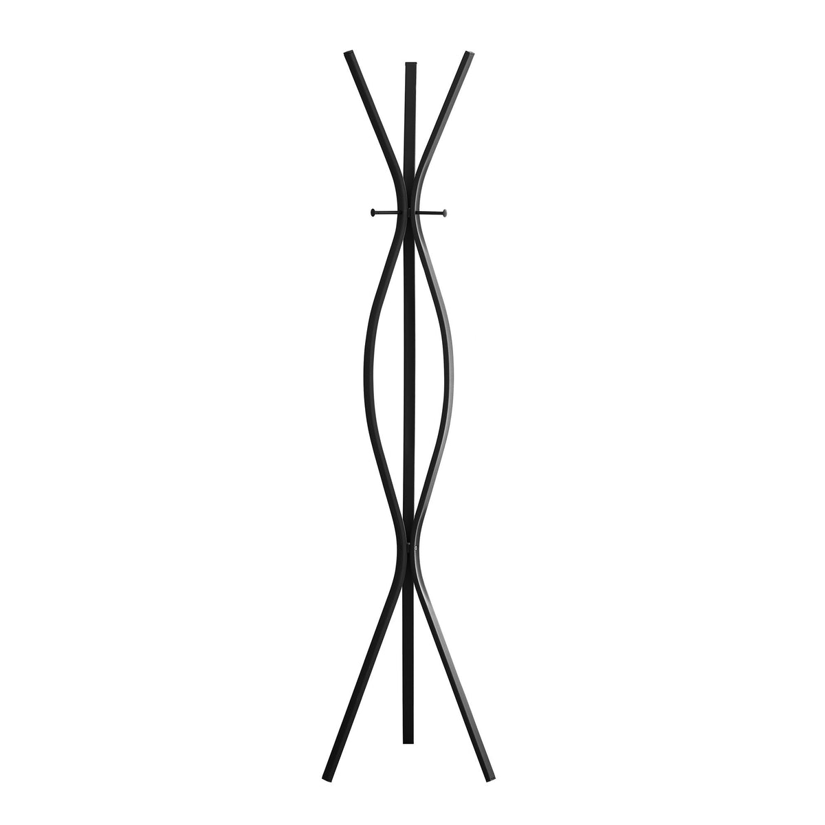 Monarch Specialties I 2051 Coat Rack, Hall Tree, Free Standing, 3 Hooks, Entryway, 72 Inch H, Bedroom, Metal, Black, Contemporary, Mo