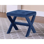 Best Master Furniture Velvet Tufted Small Accent Bench Black