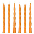 6 Pack 10 Inch Orange Spiral Taper Candles for Halloween and Fall Harvest, Unscented Dripless Twisted Candlesticks for Dinner Pa