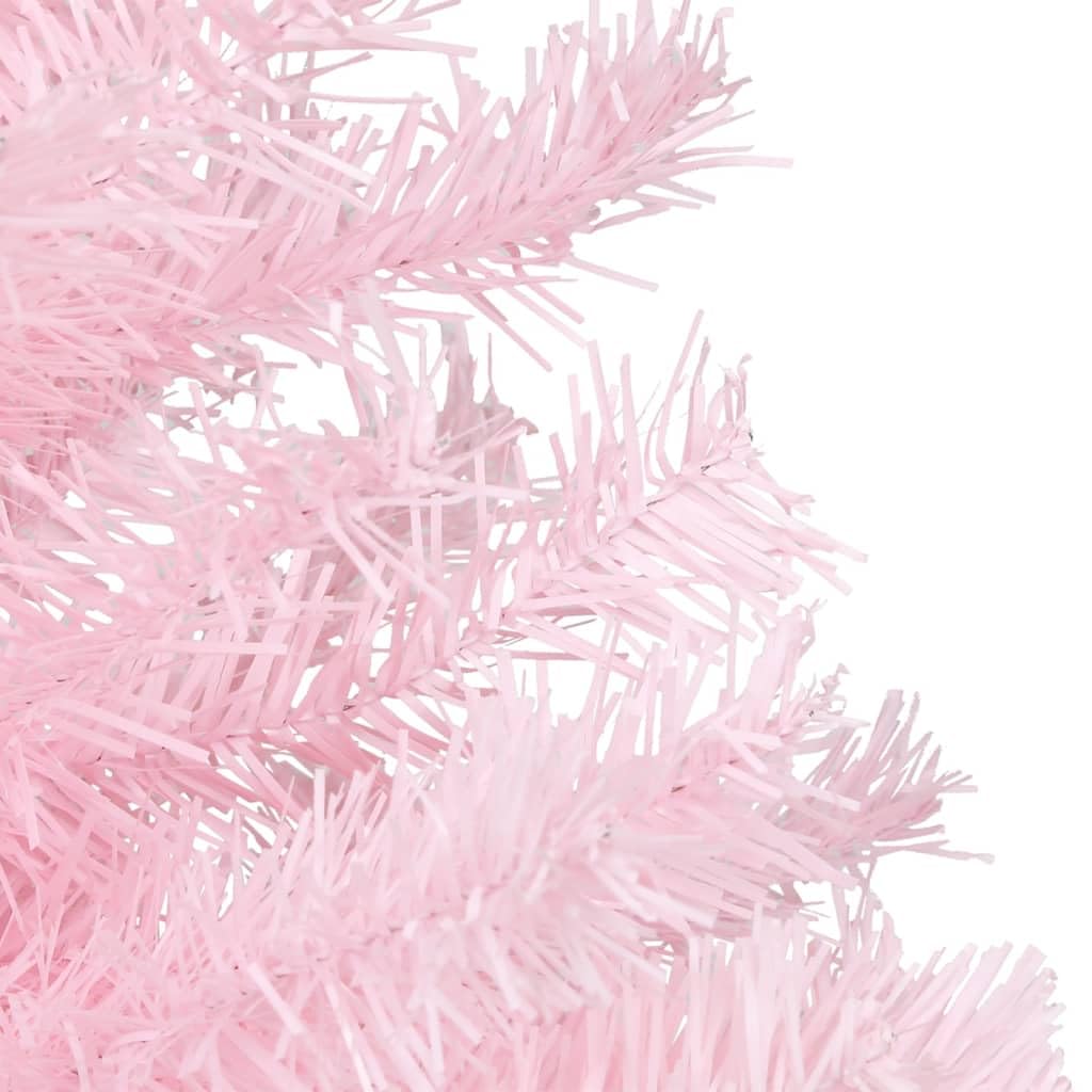 vidaXL 4ft Pink Artificial Christmas Tree - Durable PVC, Steel Stand, Easy Assembly for Indoor/Outdoor Use