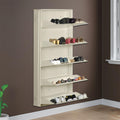 Delite Kom 29 Inch Wide, 5 Shelf Metal Shoe Rack Wall Mounted For Home With Central Lock | Holds Upto 18 Shoes Or 30 Slippers Pa