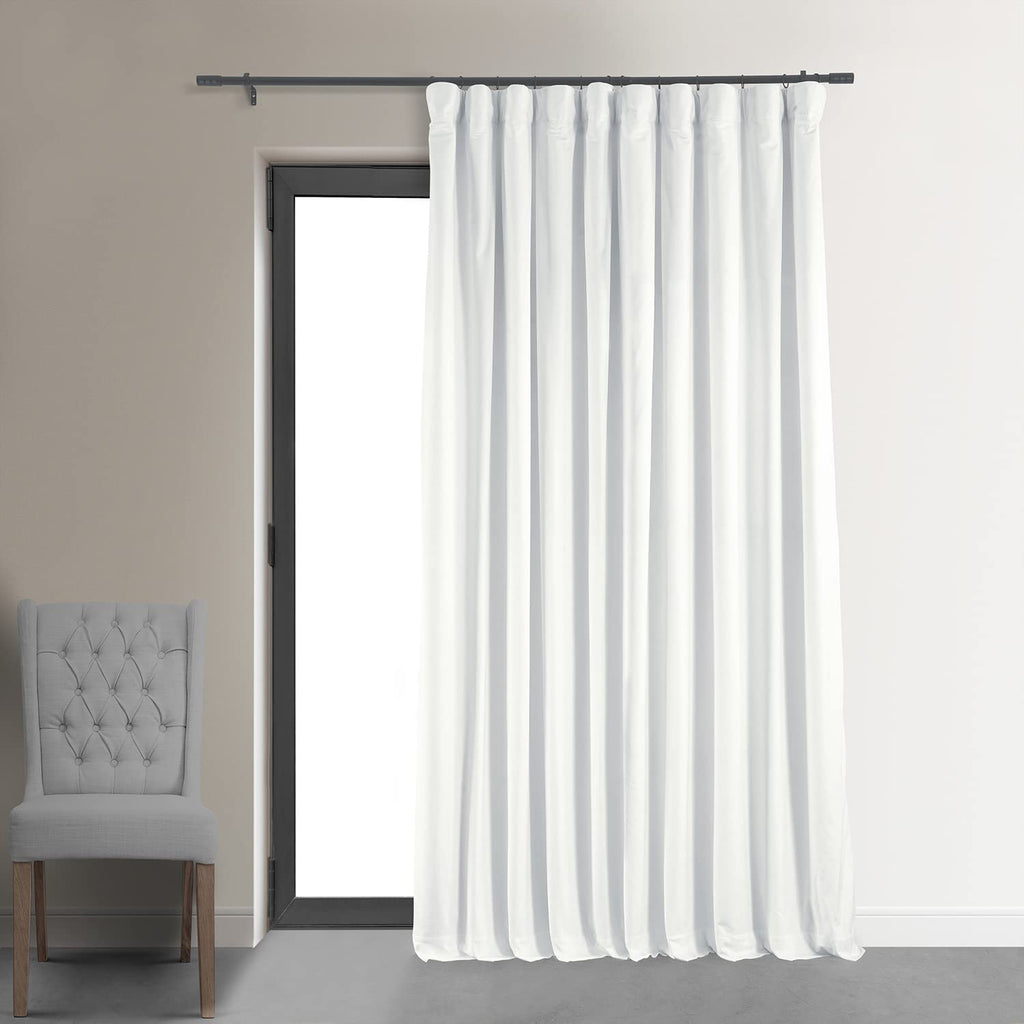 Hpd Half Price Drapes Signature Velvet Thermal Blackout Curtains For Living Room 84 Inch Long (1 Panel) Rod Pocket Insulated Blackout Curtains For Bedroom Window Curtains, 100W X 84L, Primary White