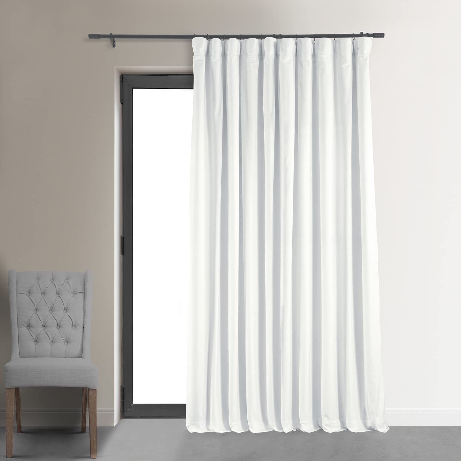 Hpd Half Price Drapes Signature Velvet Thermal Blackout Curtains For Living Room 84 Inch Long (1 Panel) Rod Pocket Insulated Blackout Curtains For Bedroom Window Curtains, 100W X 84L, Primary White
