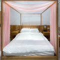 Linentalks Rose Pink Canopy Bed Scarf For King & California King Bed, Luxury Sheer Bed Canopy Scarf, Sheer Scarf Valance Canopy
