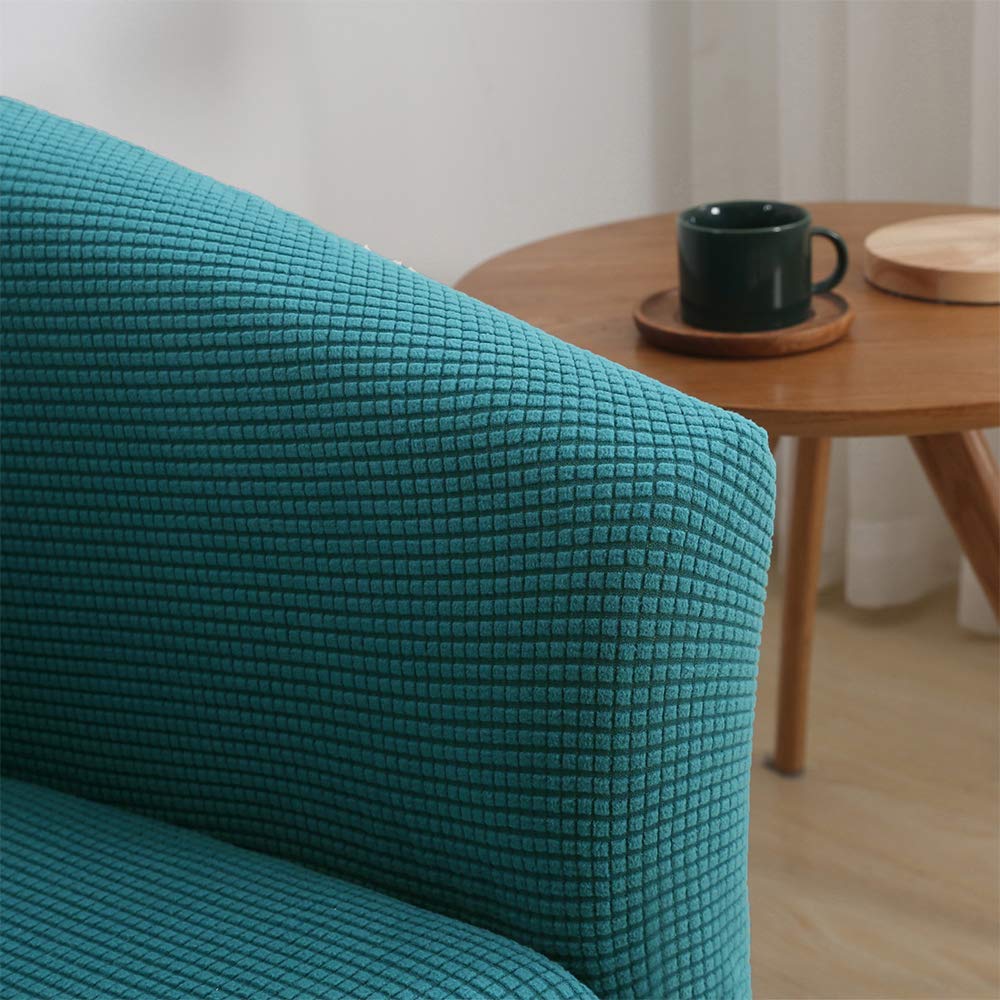 Searchi Club Chair Slipcover Stretch Barrel Chair Covers Jacquard Tub Chair Slipcovers Soft Spandex Armchair Sofa Cover Removable Couch Furniture Protector Arm Chair Cover For Living Room