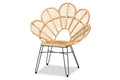 Baxton Studio Garan Modern Bohemian Natural Brown Rattan and Black Metal Accent Chair