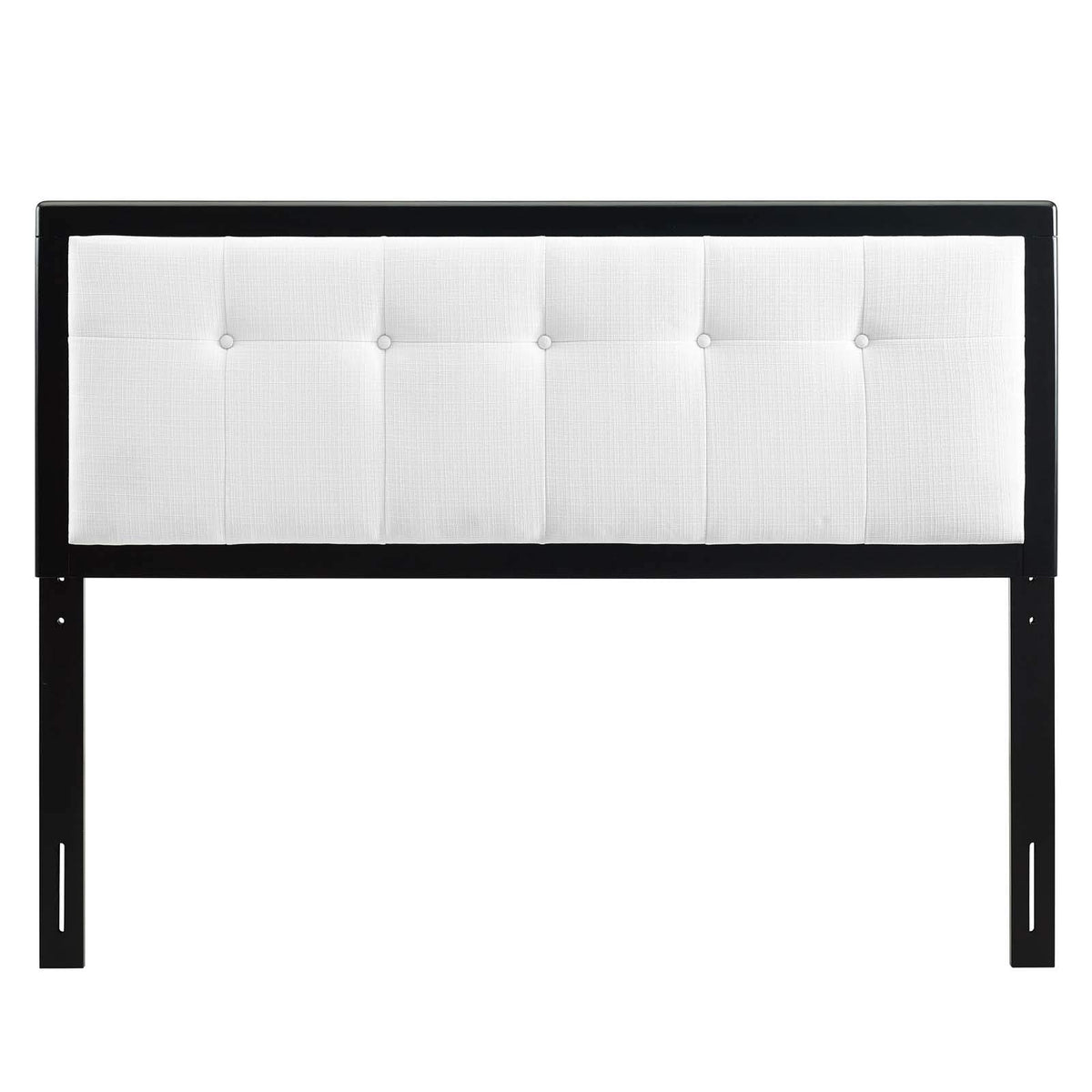 Modway Draper Tufted Queen Fabric And Wood Headboard In Black White