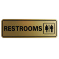 Standard Restrooms Sign - Brushed Gold - Small