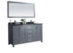 Laviva Wilson 60 - Grey Cabinet Black Wood Marble Countertop