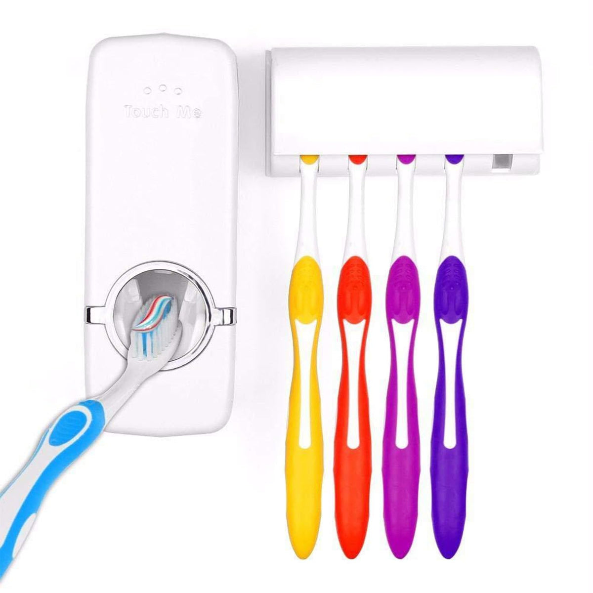 Clavento Plastic Automatic Toothpaste Dispenser & Toothbrush Holder  Convenient, Hygienic Bathroom Organizer for Toothbrushes a
