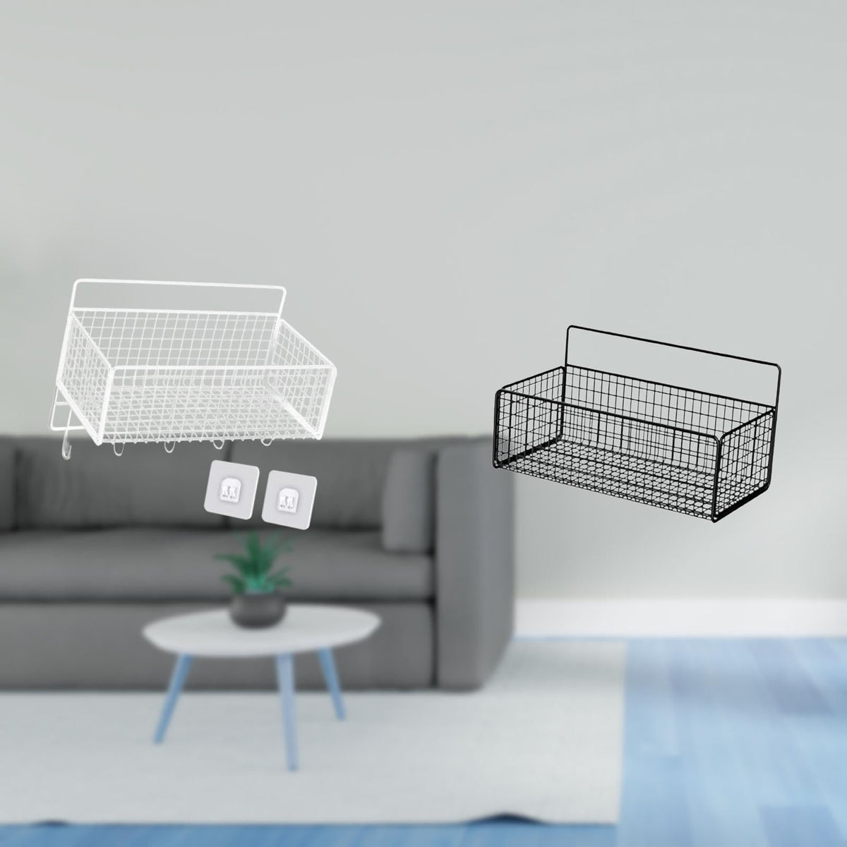 Enakshi Wall Hanging Floating Shelves Metal Wire Storage Basket Organizer For Kitchen Bathroom Countertop Living Room Home Decor