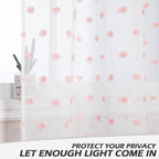 Mysky Home Pom Pom Sheer Curtains For Girls Bedroom Pink Curtains For Nursery 84 Inch Long Living Room Curtains 2 Panels Light Filtering Rod Pocket Semi Window Drapes 52 X 84 Inch