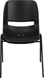 HERCULES Series 440 lb. Capacity Kids Navy Ergonomic Shell Stack Chair with Black Frame and 12 Seat Height
