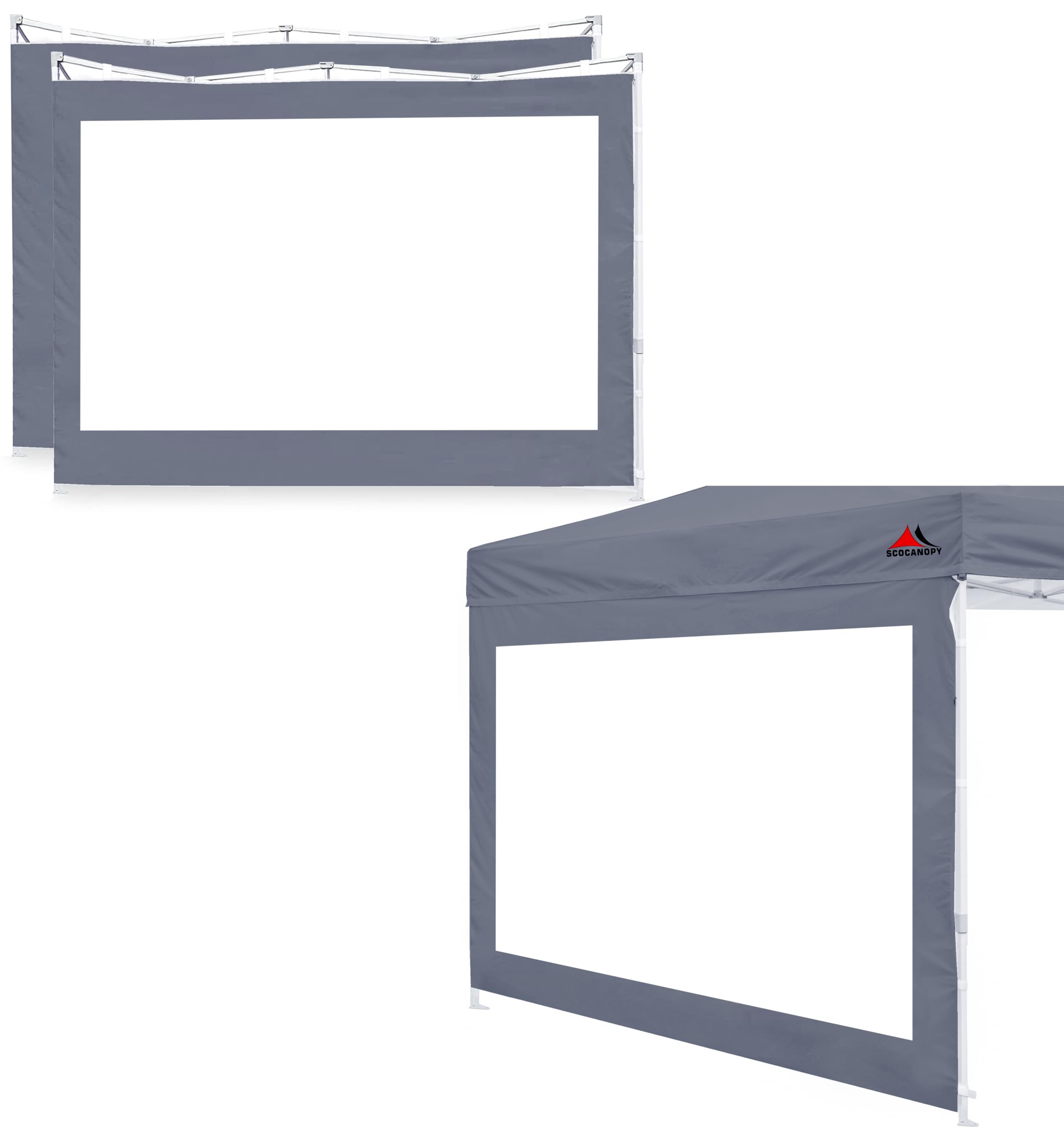 Scocanopy Clear Window Sidewall For 10X10 Canopy Frame, 3 Pack Sunwalls Only,(Dark Grey)