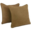Blazing Needles Corded Microsuede Floor Pillows (Set of 2), 25", Saddle Brown