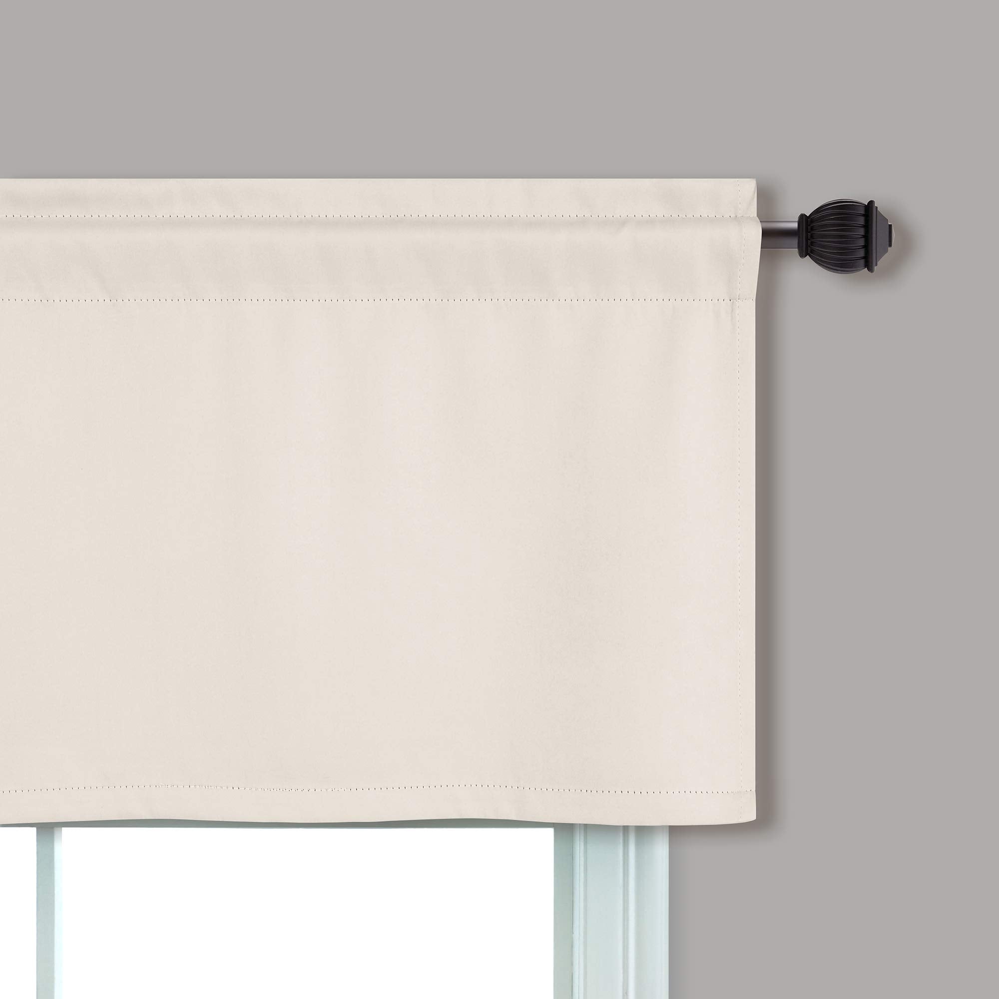Mrs.Naturall Cream White Window Valances For Living Room 2 Pack Rod Pocket Light Blocking Thermal Insulated Blackout Boho Farmho