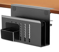 Osseph 2 Tier Desk Side Storage,Under Table Storage Clamp On Table Organizer With Magnetic Pen Holder, No Drill Hanging Under De