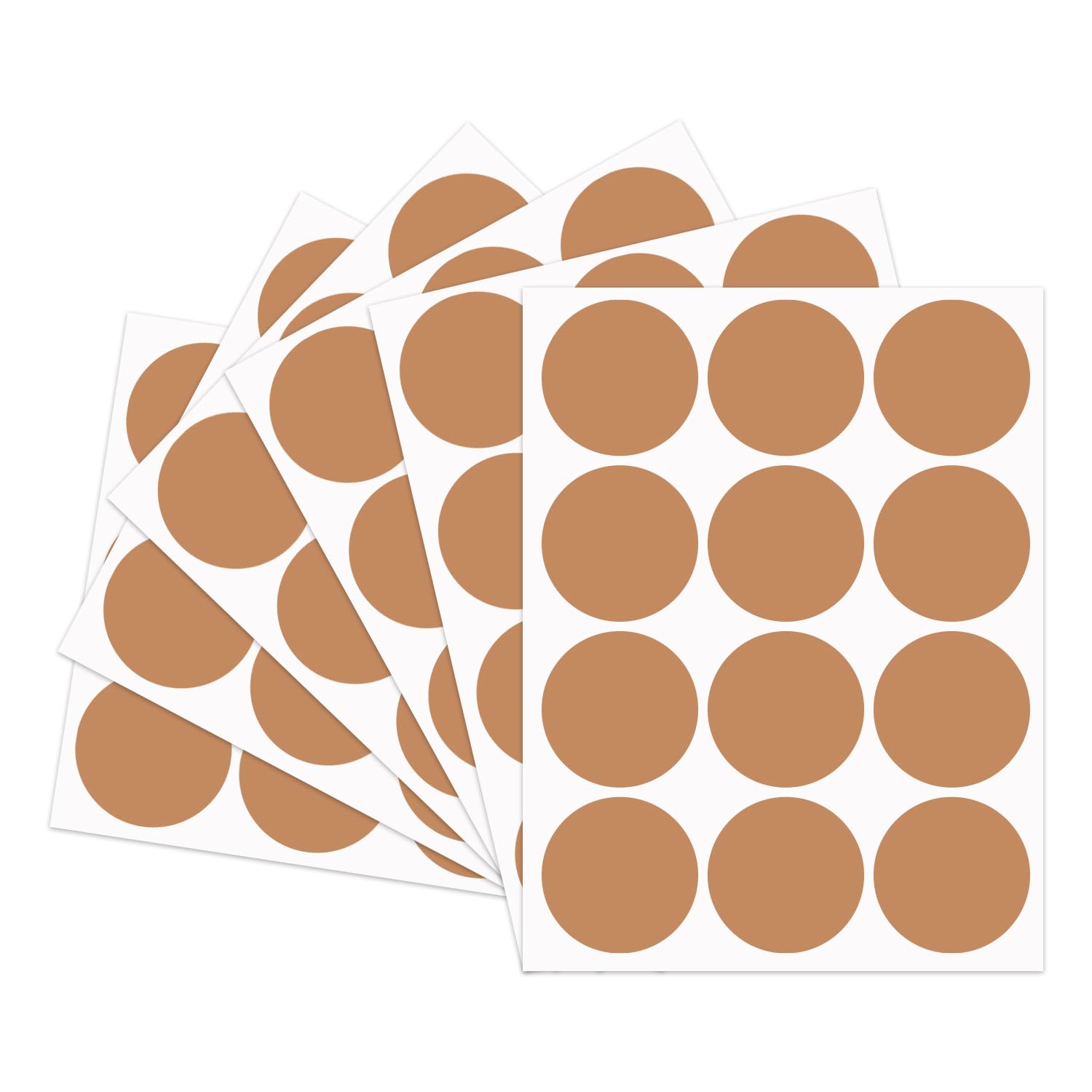 Starliboo Dot Stickers, Removable 2 Inch Circles, 540Pcs Colored, Writable For Garage Sales (Brown)