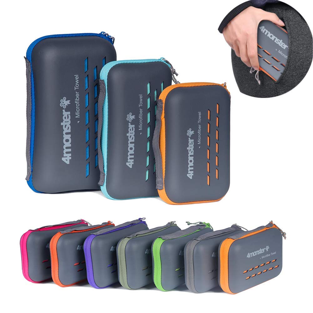 4Monster Camping Towels Super Absorbent, Fast Drying Microfiber Travel Towel, Quick Dry Ultra Soft Compact Gym Towel for Swimmin