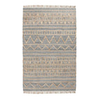 Kosas Home Megan 96X120 Transitional Jute Rug In Natural And Spa Blue