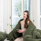 Ecocott 3 Pieces Duvet Cover Super King Size 100% Washed Cotton 1 Duvet Cover With Zipper And 2 Pillowcases, Ultra Soft And Brea