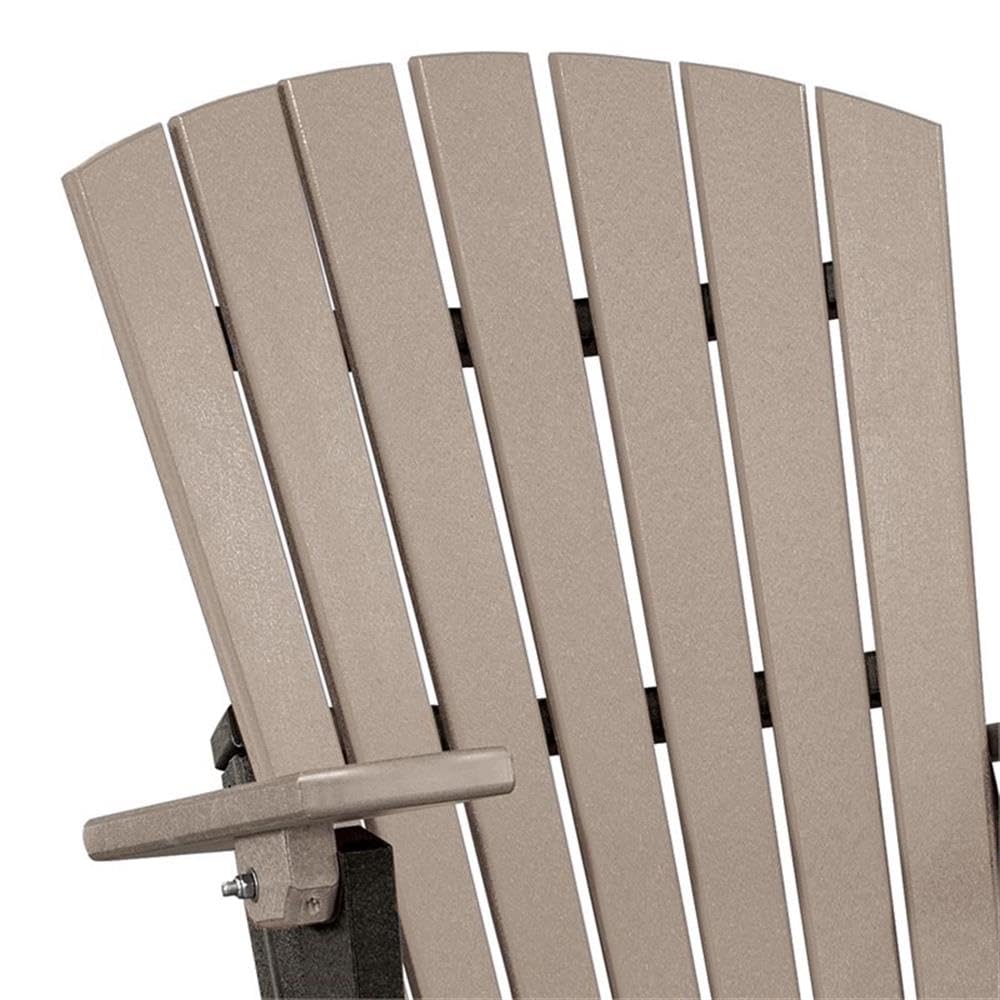 American Furniture Classics 519WWBK Folding Adirondack Chair, Weatherwood and White