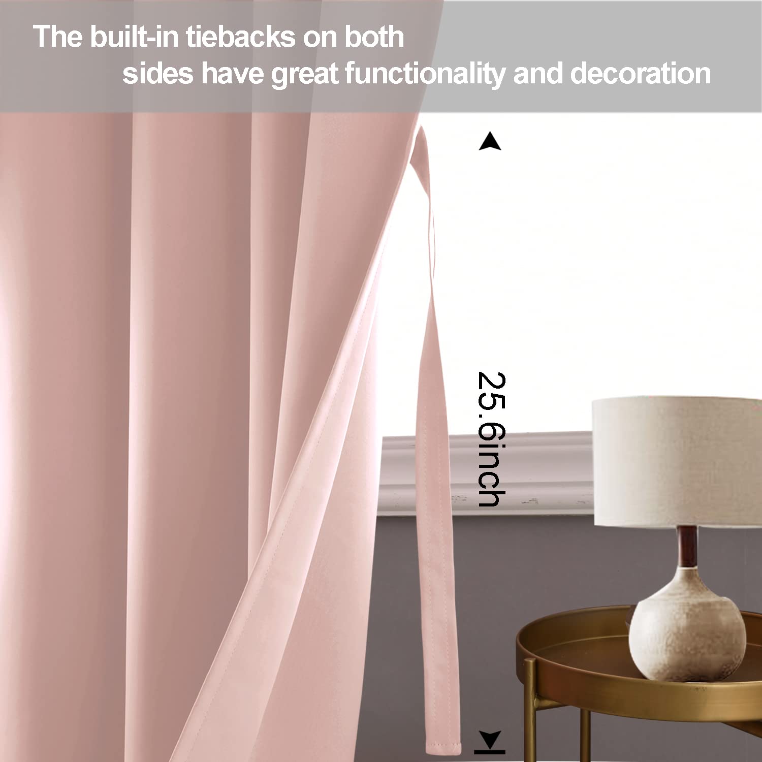 Jiuzhen Blush Pink Blackout Curtains For Bedroom, Light Blocking And Noise Reducing Grommet Curtains For Living Room Darkening Curtains, Set Of 2 Window Curtain Panels, 38 X 72 Inch Length