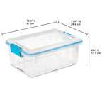 Sterilite Gasket Box, Stackable Storage Bin With Latching Lid, 12 Quart, 6 Pack