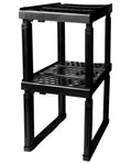 Locker Organizer Shelf, Adjustable Width and Height, Ideal Locker for School, Office, and Gym Lockers (Black 2 Pack)