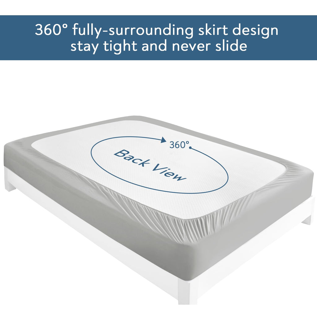 Magik & Kover Queen Mattress Protector Waterproof Cover 2 Pack, Waterproof Bed Queen Fitted Sheet Only, Machine Washable 18'' De