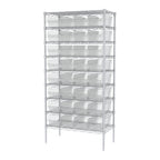 Akro-Mils 30088 Plastic Nesting Shelfmax Storage Bin Box, (18-Inch X 8-Inch X 6-Inch), Clear, (8-Pack)