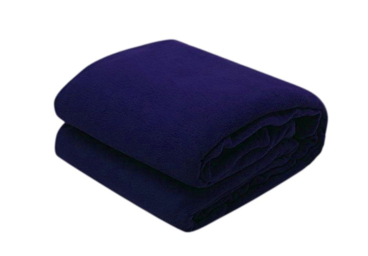 Cloud Mart Polar Fleece Thermal Soft Brush Fabric Single Bed Blanket Fallalin Dohar Ac Blanket/Quilt (Blue)