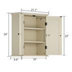 ChooChoo Bathroom Wall Cabinet MC180007-CR Engineered Wood Cream Yellow