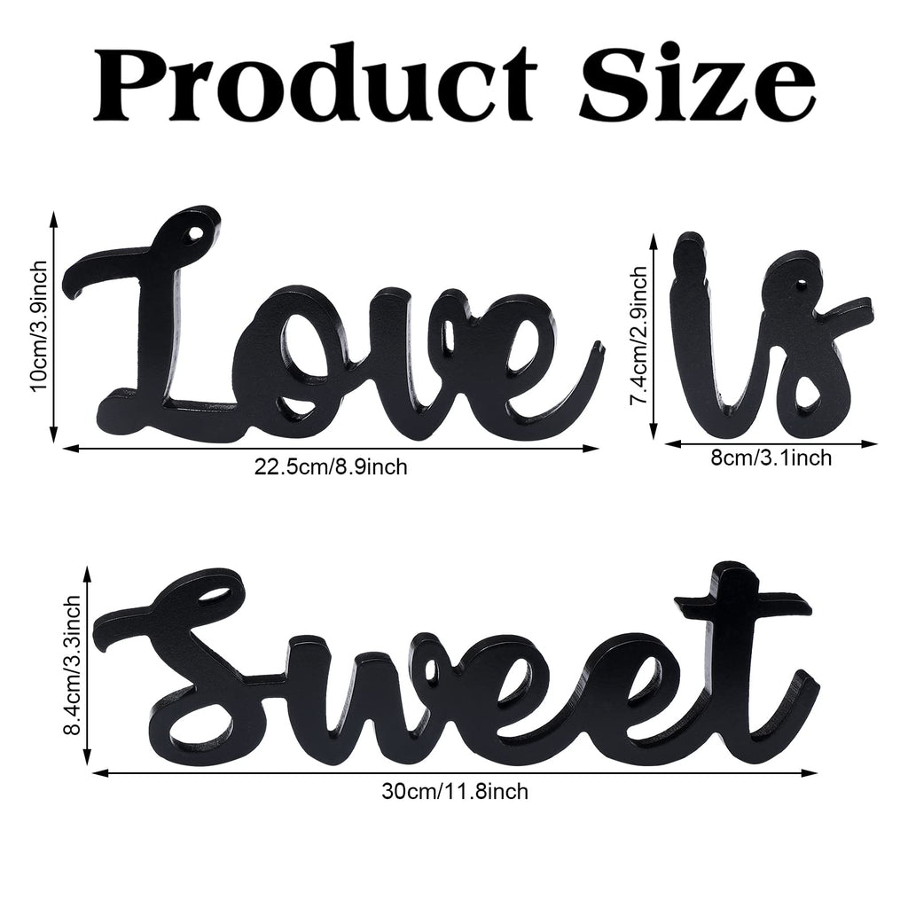 Kathfly Love Is Sweet Table Decor Hollow Love Sign Wooden Love Is Sweet Sign For Dessert Table Freestanding Love Wood Sign Love