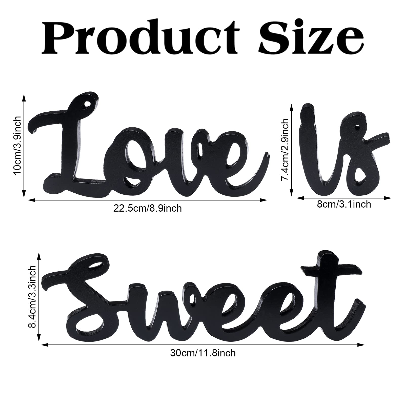 Kathfly Love Is Sweet Table Decor Hollow Love Sign Wooden Love Is Sweet Sign For Dessert Table Freestanding Love Wood Sign Love
