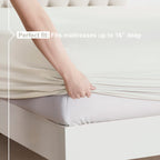 Nestl Cal King Size Sheets Set - 4 Piece California King Sheets, Deep Pocket, Hotel Luxury, Extra Soft, Breathable And Cooling, Off White Cal King Bed Sheets