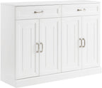 Crosley Furniture Stanton Traditional Sideboard Buffet Cabinet with Storage, White