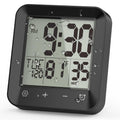 Wisoee Waterproof Shower Clock Timer, Bathroom Clock with Countdown, Touch Screen, Indoor Temperature, Suction Cup, LCD Digital 