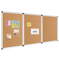 Viz-Pro Cork Notice Board, 24 X 18 Inches, 3 Pack, Silver Aluminium Frame