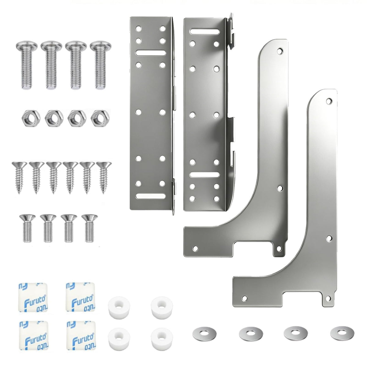 Dedomy Cabinet Door Mount Kit for Pullout Waste Containers, Silver