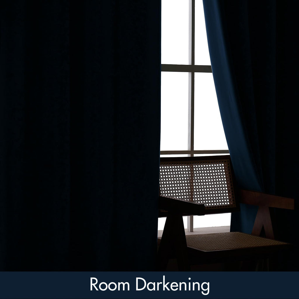 Miulee Velvet Blackout Curtains Navy Blue Thermal Insulated Drapes For Bedroom Living Room Darkening 84 Inches Long Curtains Panels Rod Pocket Set Of 2