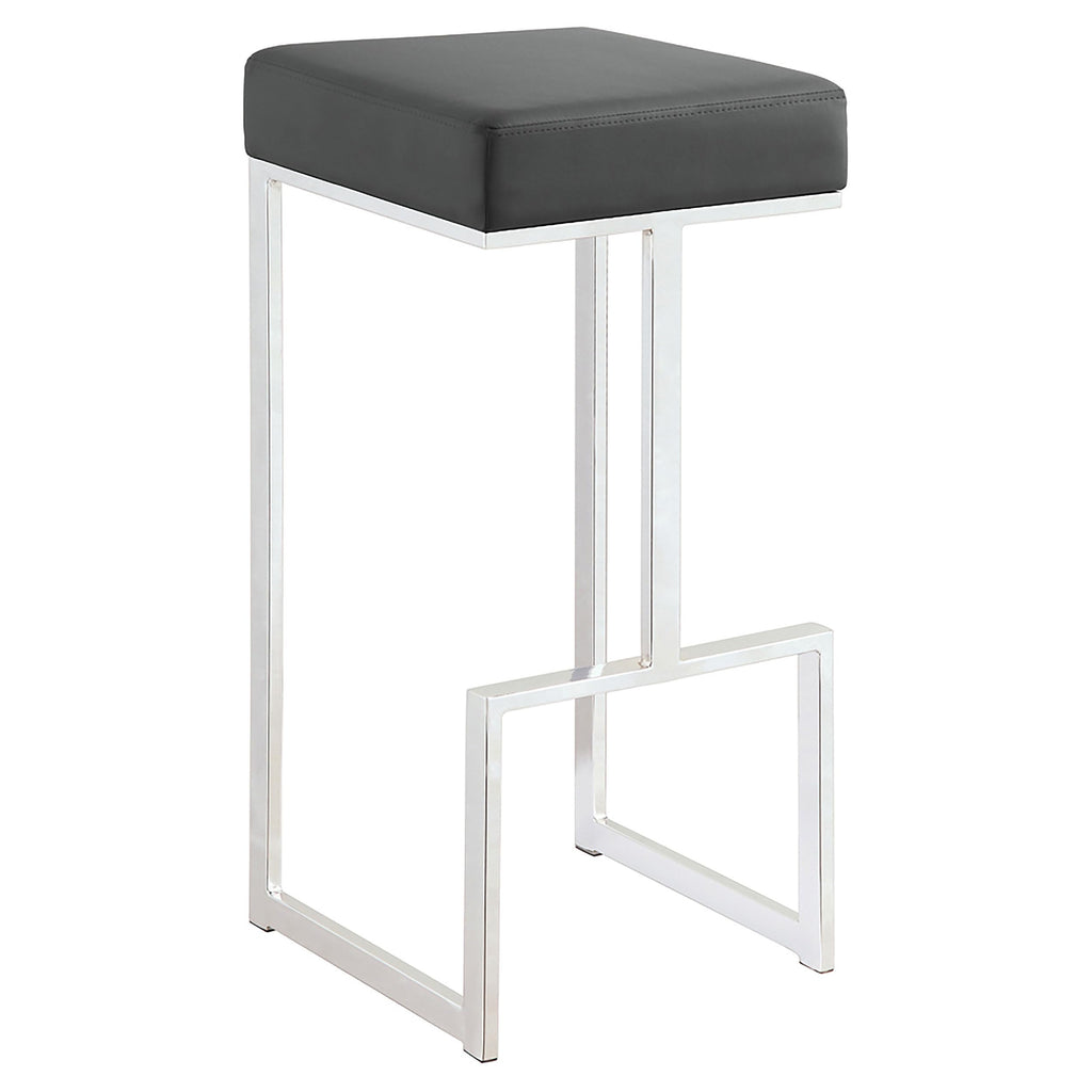 Coaster Home Furnishings Gervase Square Bar Stool Grey And Chrome