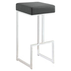 Coaster Home Furnishings Gervase Square Bar Stool Grey And Chrome
