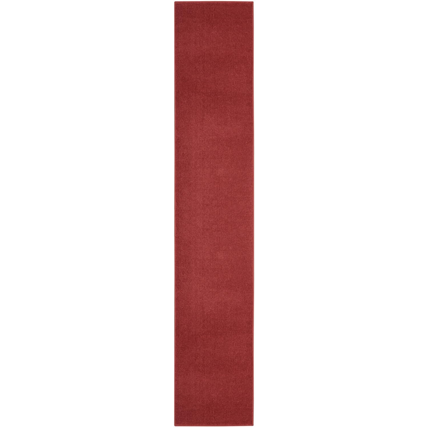 Nourison Essentials Solid Indoor/Outdoor Brick Red 2'2' X 20 Area Rug, Easy Cleaning, Non Shedding, Bed Room, Living Room, Dining Room, Deck, Patio, Backyard (2X20)
