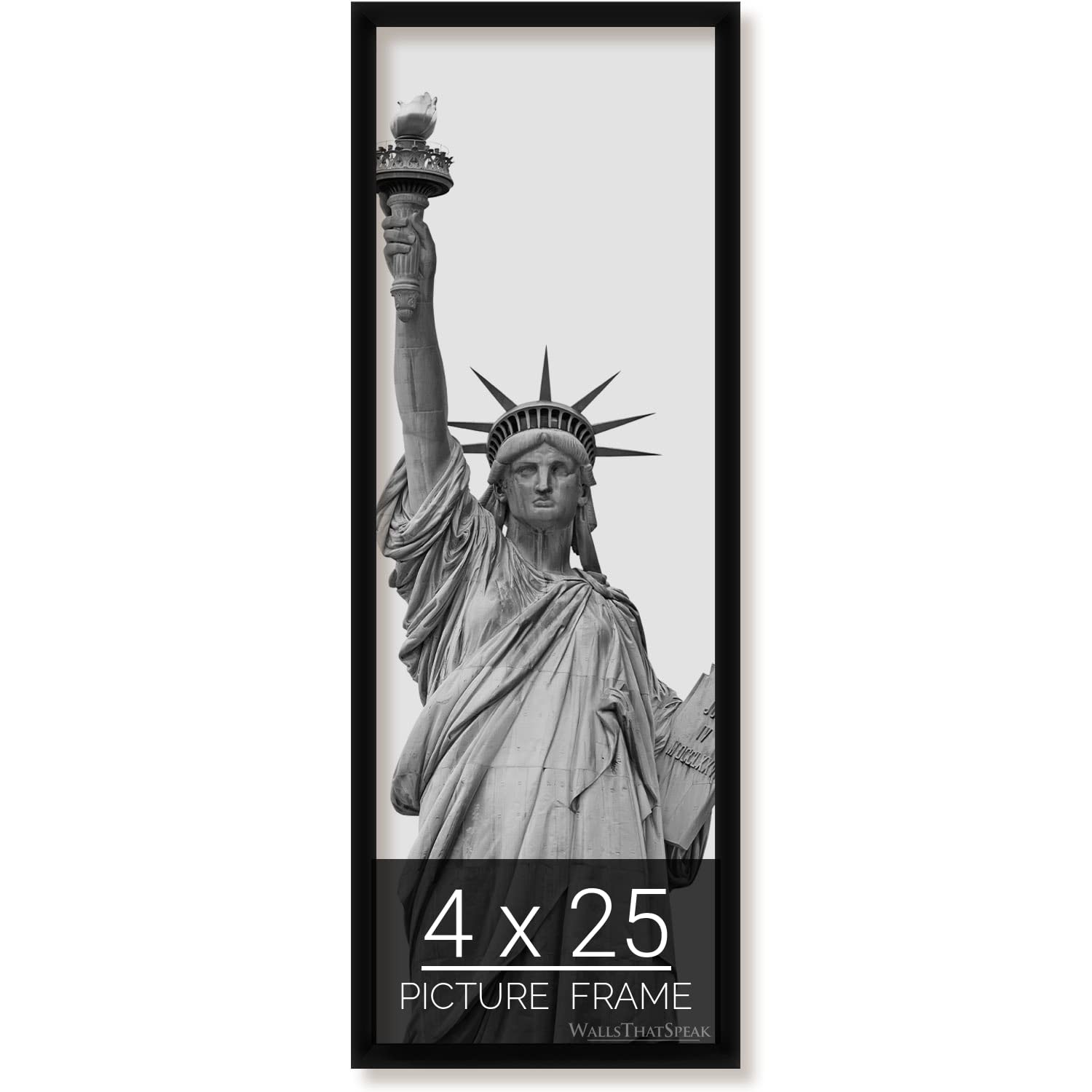 wallsthatspeak 4x25 Black Picture Frame for Puzzles Posters Photos or Artwork